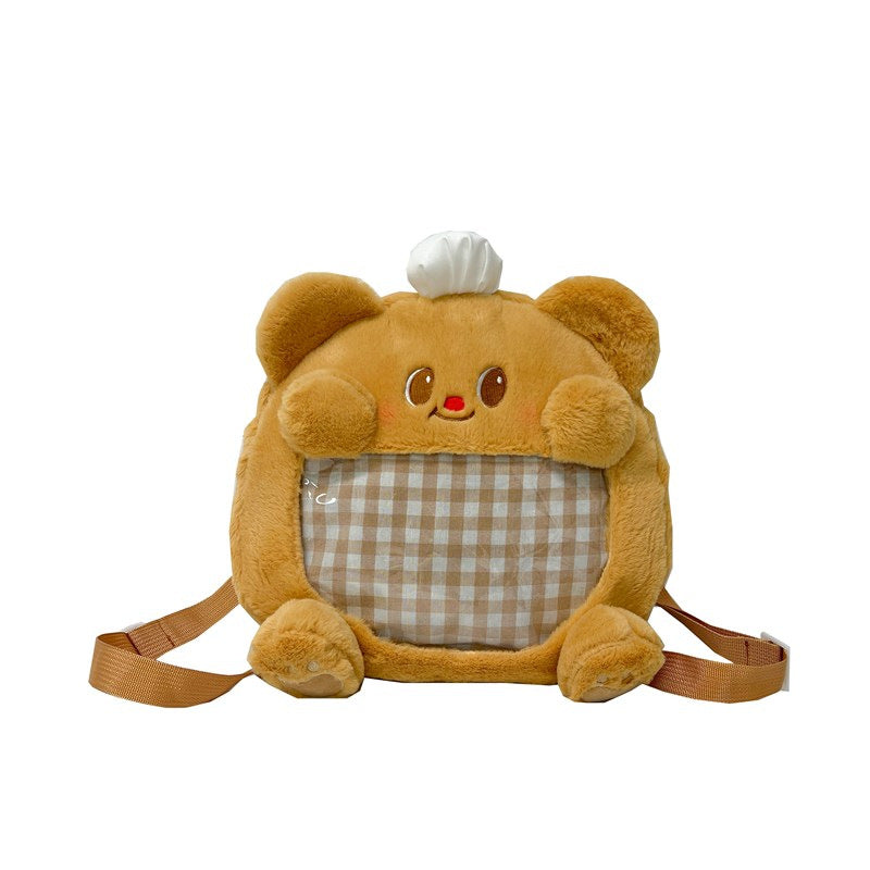 Cute Plush Bear-Themed Crossbody Bag — product view 1