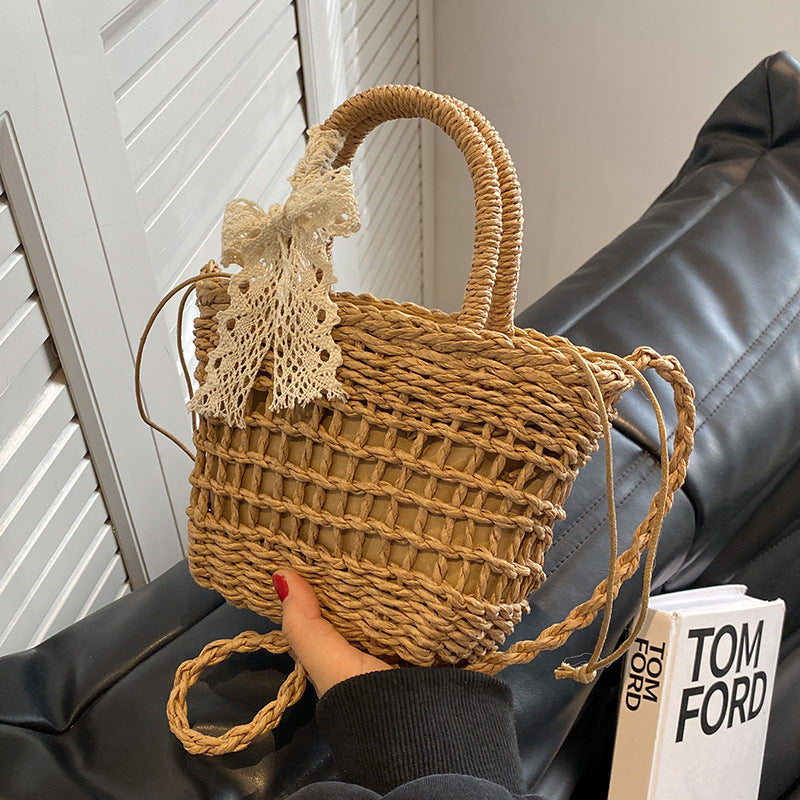 Handcrafted Floral Embroidered Woven Tote Bag — product view 6
