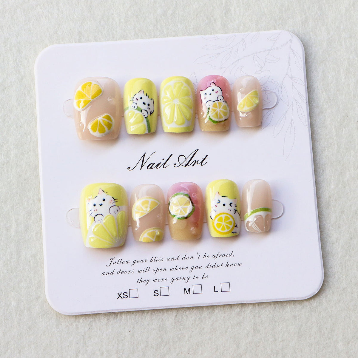 Playful Citrus-Inspired Press-On Nail Art Set — product view 5