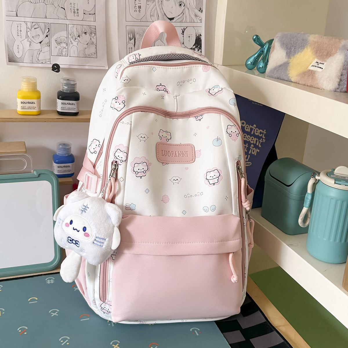 Cute Illustrated Character Backpack LoungeYard — product view 6