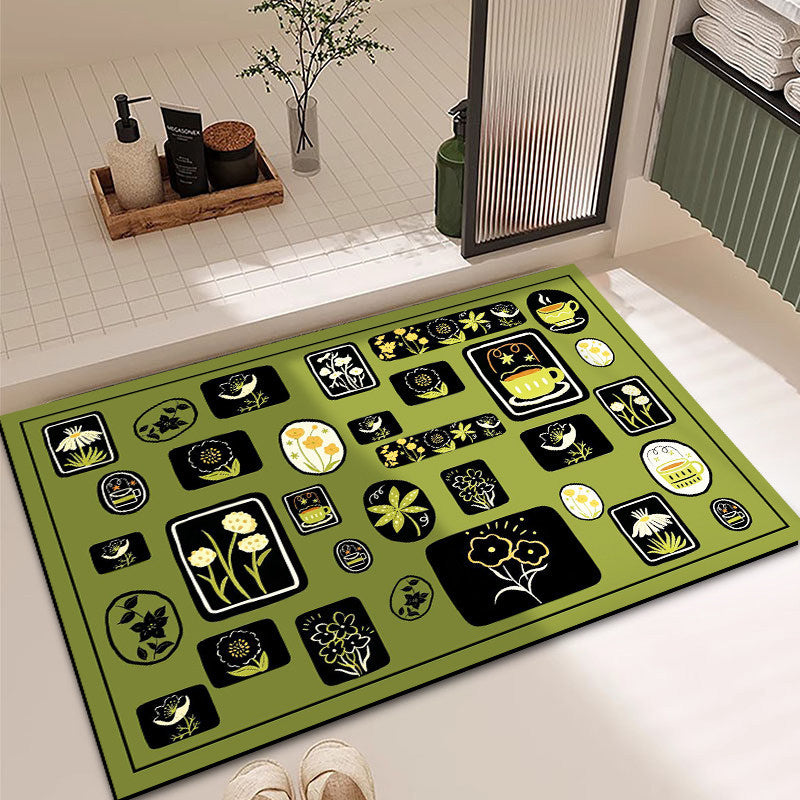 Vibrant Floral Pattern Bath Mat — product view 4