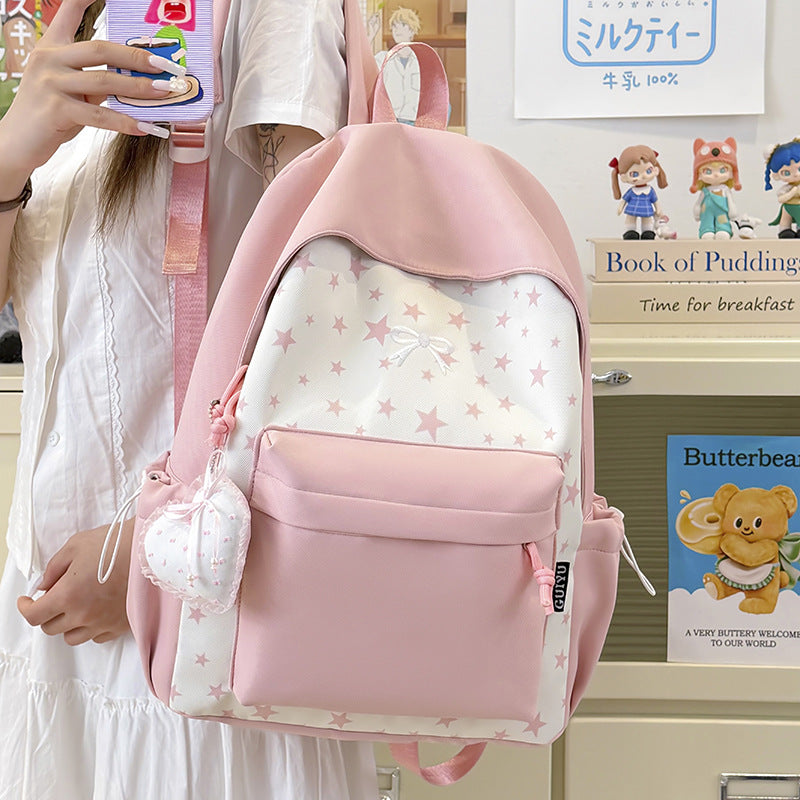 Cartoon-Themed Star-Patterned Backpack LoungeYard — product view 1