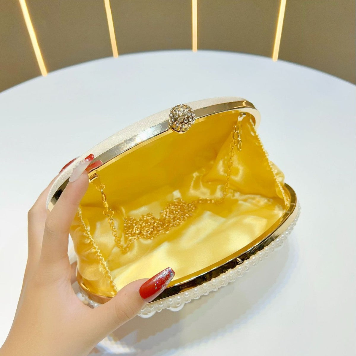 Pearl-Embellished Clutch — product view 3