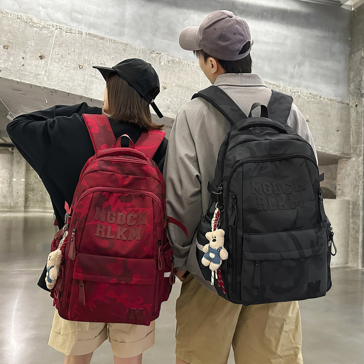 Multi-Pocket Camouflage Backpack LoungeYard — product view 2