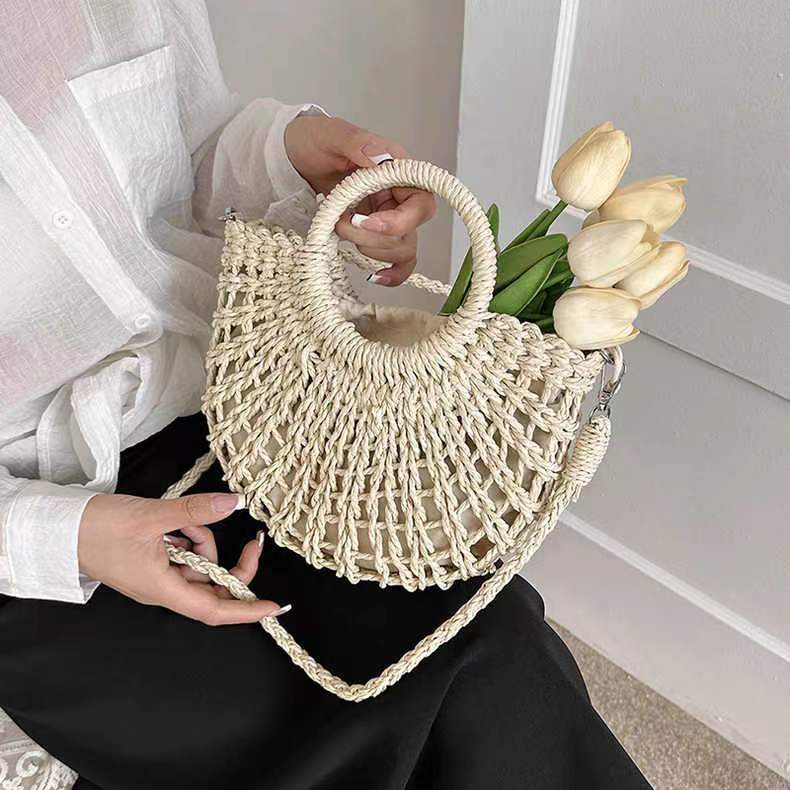 Handcrafted basket bag with playful design LoungeYard — product view 4