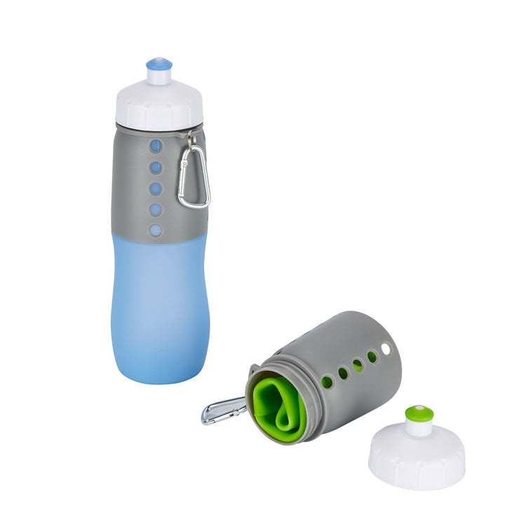 Women Functional Silicone Water Bottle with Carabiner LoungeYard — product view 5