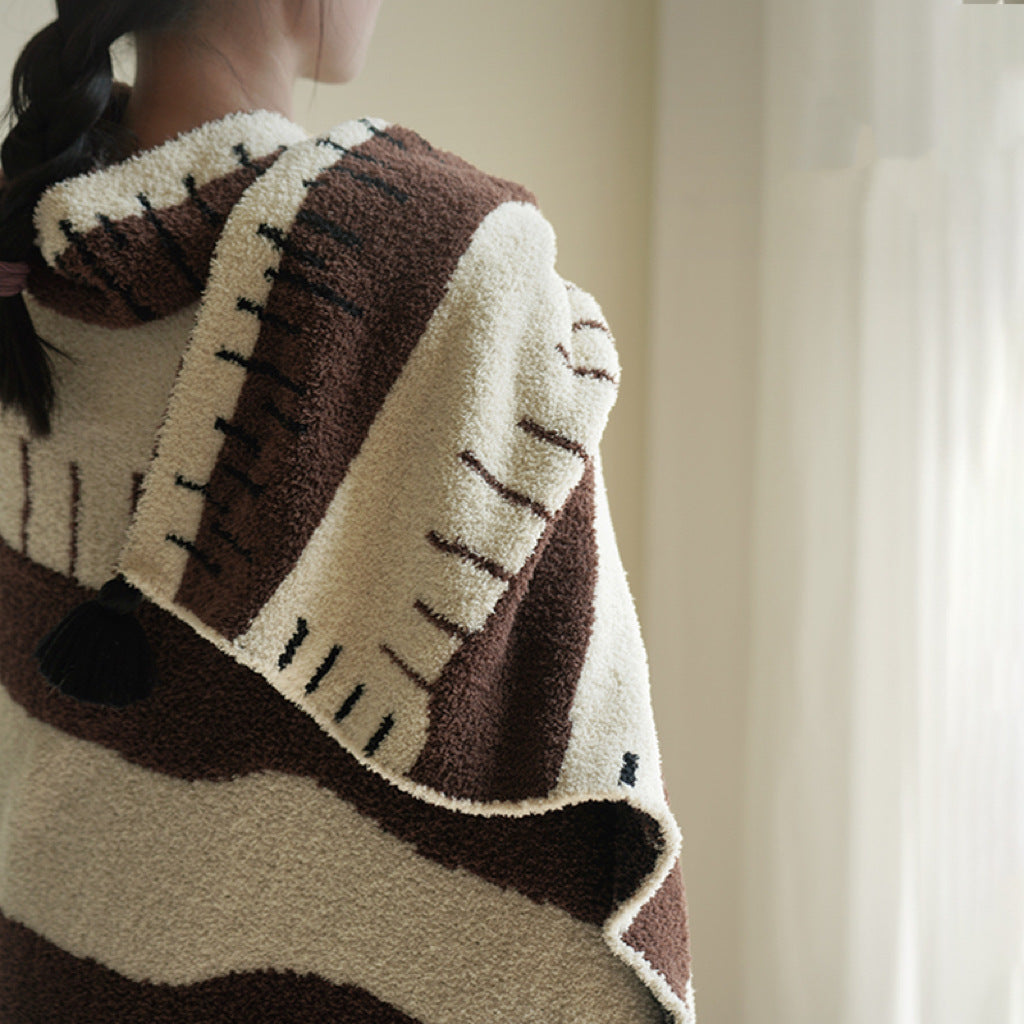 Plush Fabric Decorative Throw Blanket LoungeYard — product view 2