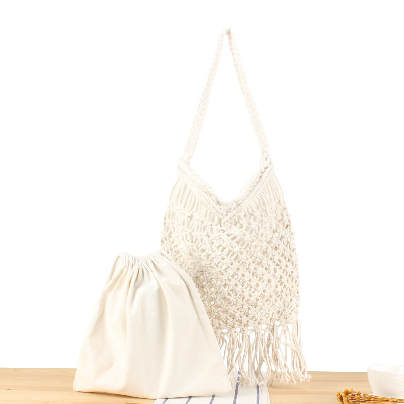 Versatile Macrame Tote Bag LoungeYard — product view 1