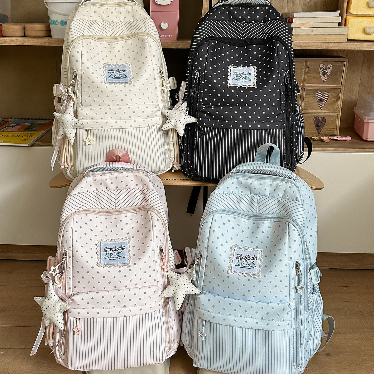 Whimsical Star-Embellished School Backpack LoungeYard — product view 4