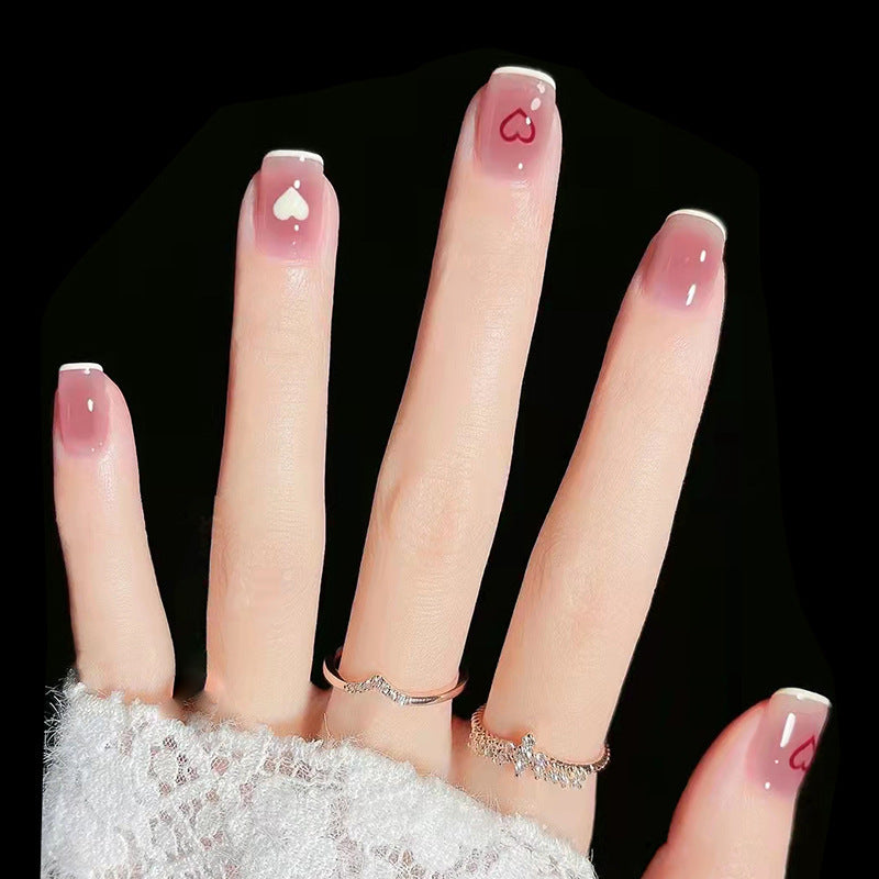 Elegant Heart-Accent Press-On Nail Art — product view 1