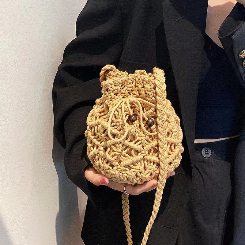 Hand-knotted shoulder bag in playful animal design LoungeYard — product view 7