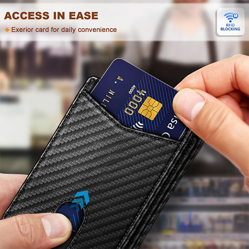 RFID-Blocking Leather Cardholder Wallet LoungeYard — product view 3