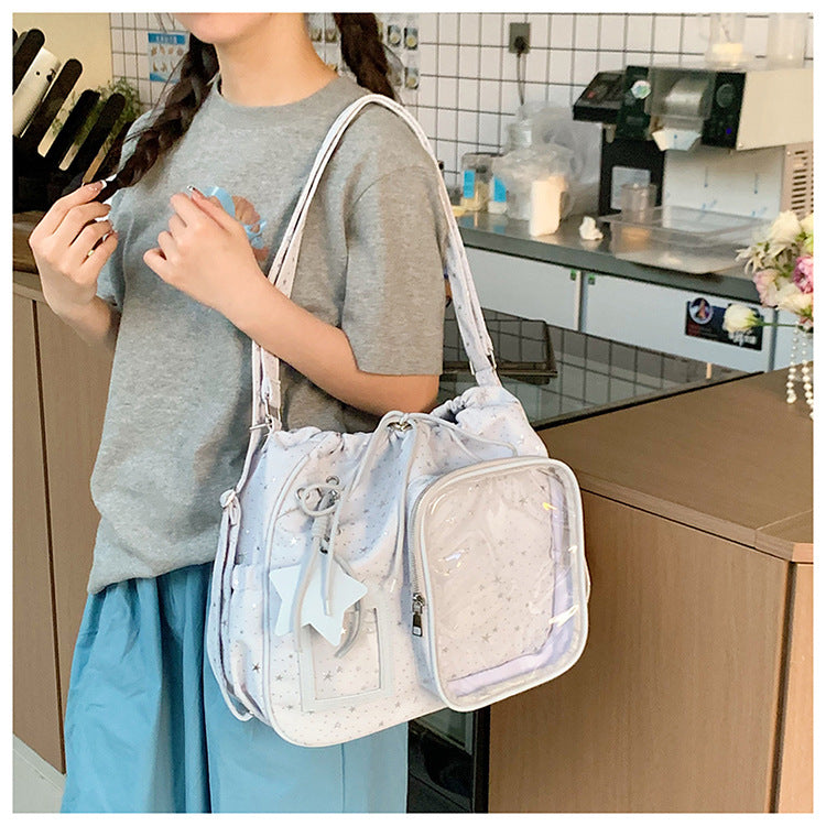 Stylish Multi-Pocket Drawstring Tote Bag LoungeYard — product view 1