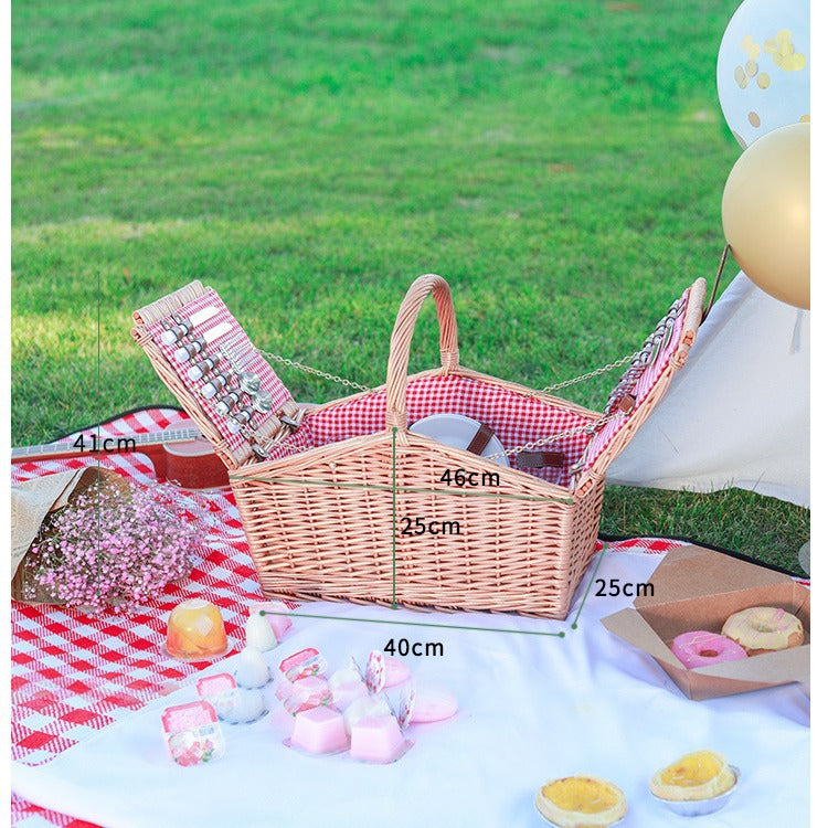 Ladies picnic basket with extensive equipment and cooler box LoungeYard — product view 2