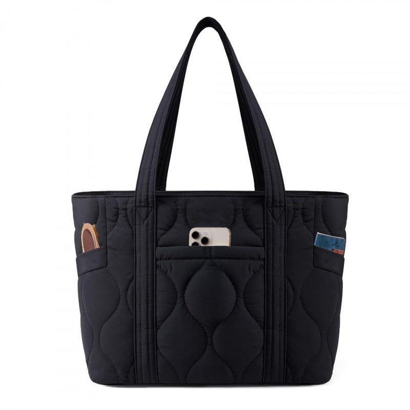 Quilted everyday bag with multiple outer pockets LoungeYard — product view 1