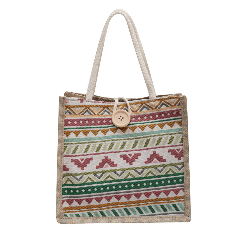 Ethnic Patterned Canvas Shopping Bag — product view 5