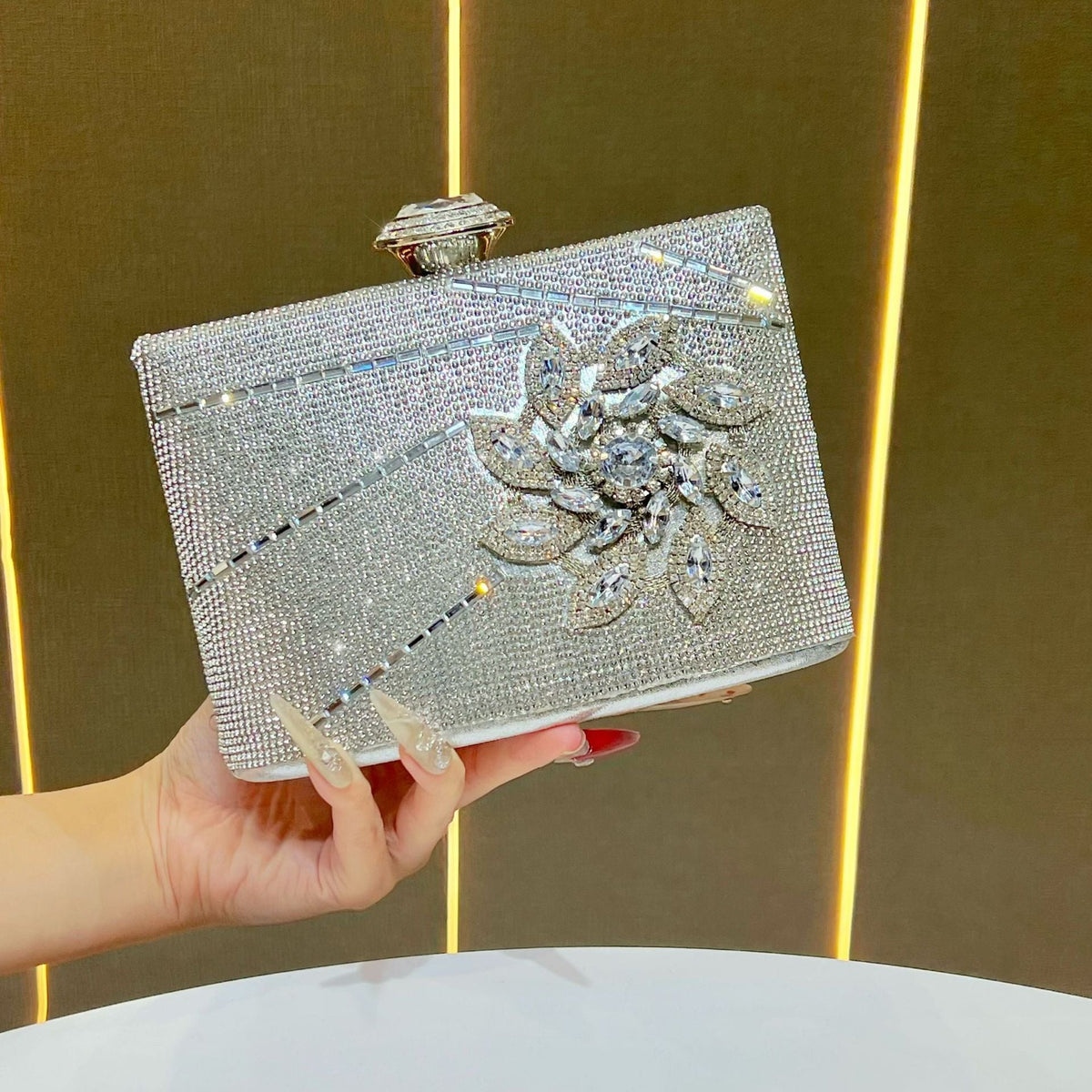 Ornate Rhinestone Evening Clutch — product view 6