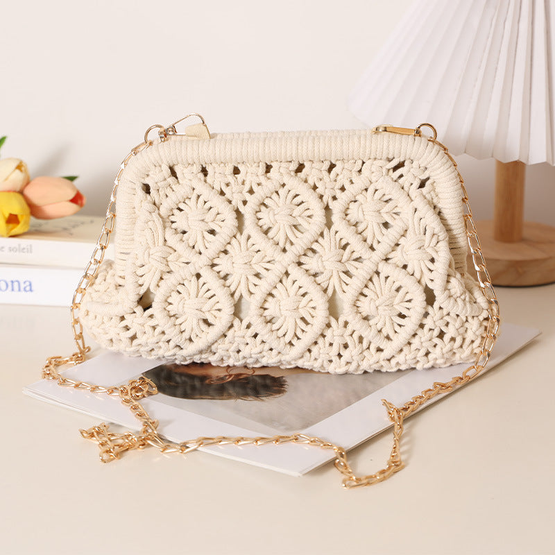 Hand-knotted shoulder bag in Boho style LoungeYard — product view 3