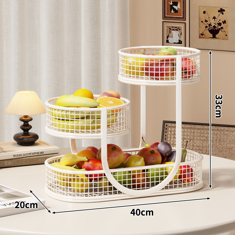 Three-Tier Metal Mesh Countertop Fruit & Produce Display Stand — product view 4
