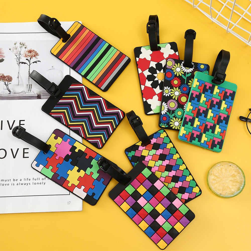 Unisex Luggage Tag with Modern Geometric Design LoungeYard — product view 5