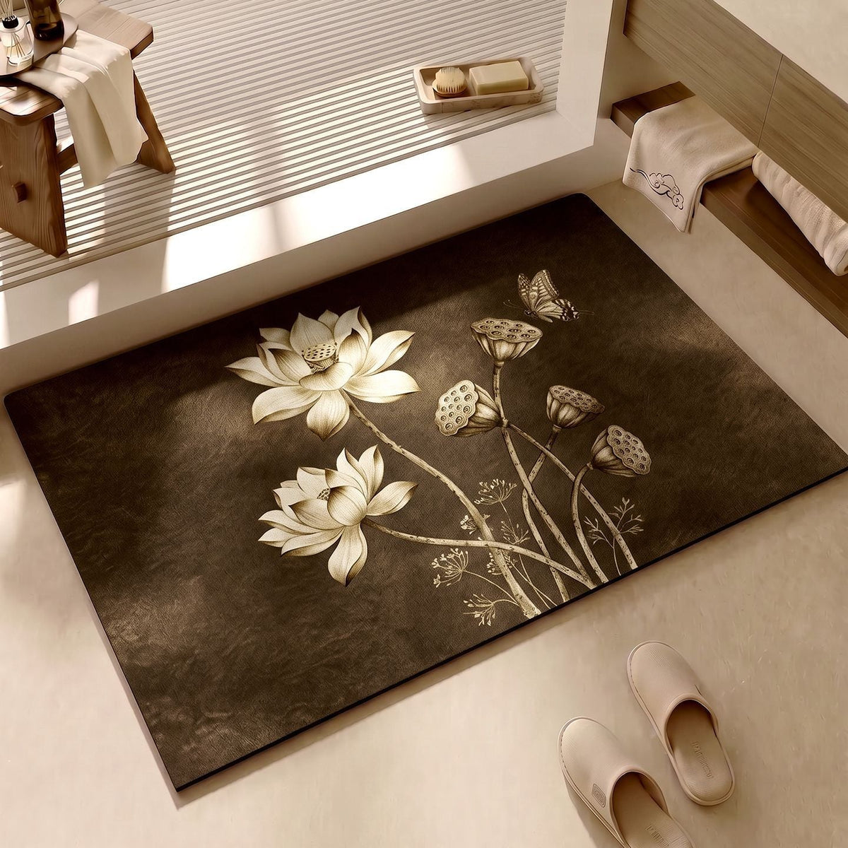 Decorative Floral Pattern Bath Mat — product view 2