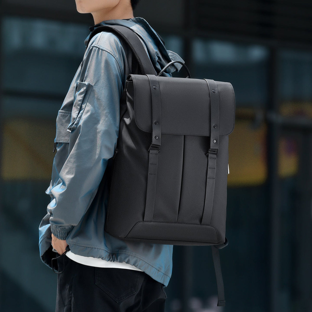 Modern Multifunctional Messenger Backpack LoungeYard — product view 2