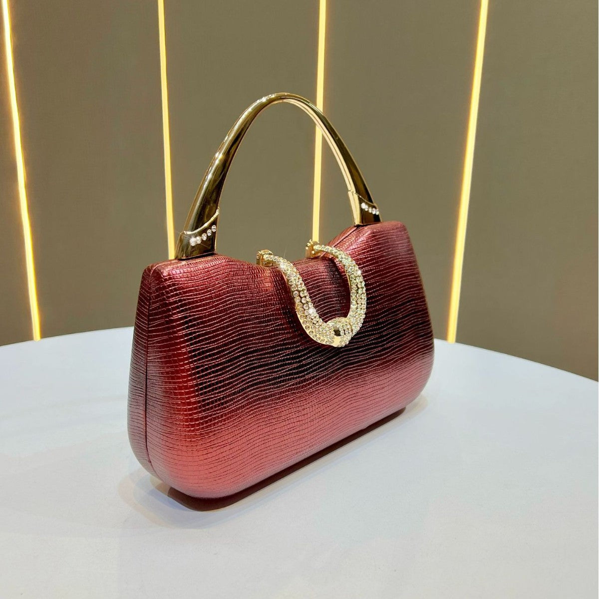 Crocodile-Effect Evening Handbag — product view 2