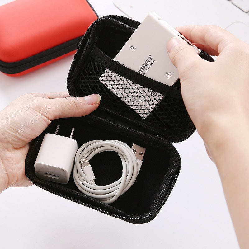 Compact Hard Shell Zippered Electronics Accessory Case LoungeYard — product view 5