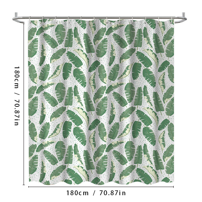 Leaf Print Shower Curtain LoungeYard — product view 3