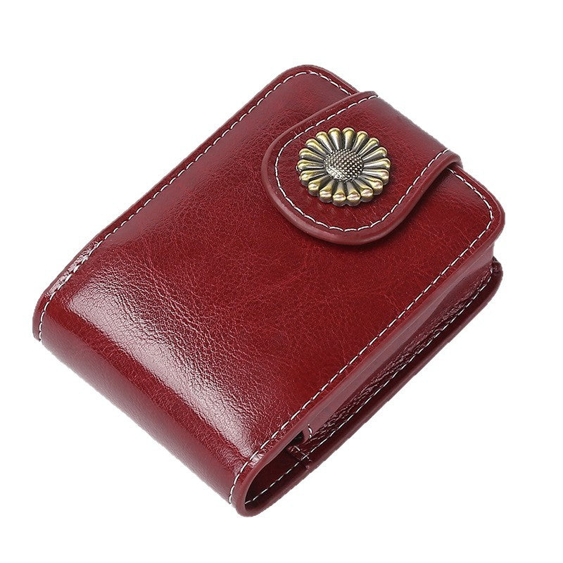 Vintage Leather Buttoned Coin Purse LoungeYard — product view 5