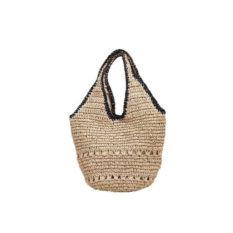 Handmade straw bag with decorative details LoungeYard — product view 5