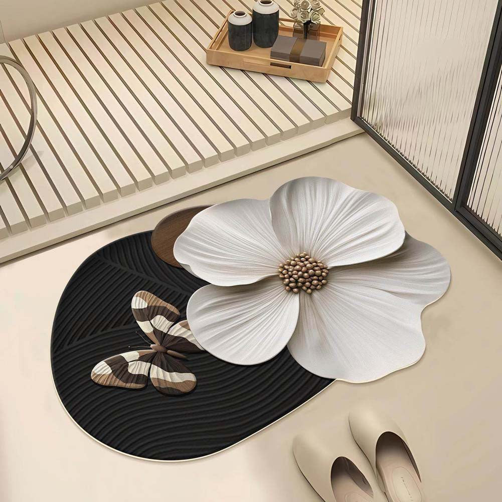 Artistic Floral Shape Bath Mat — product view 4