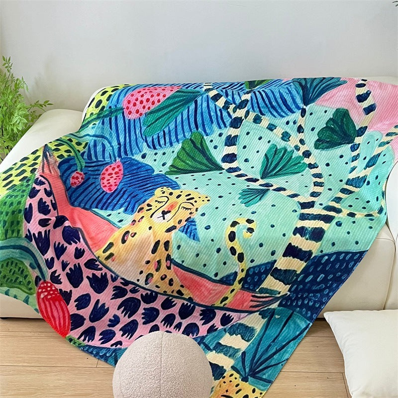 Artistic Jungle-Themed Throw Blanket — product view 6