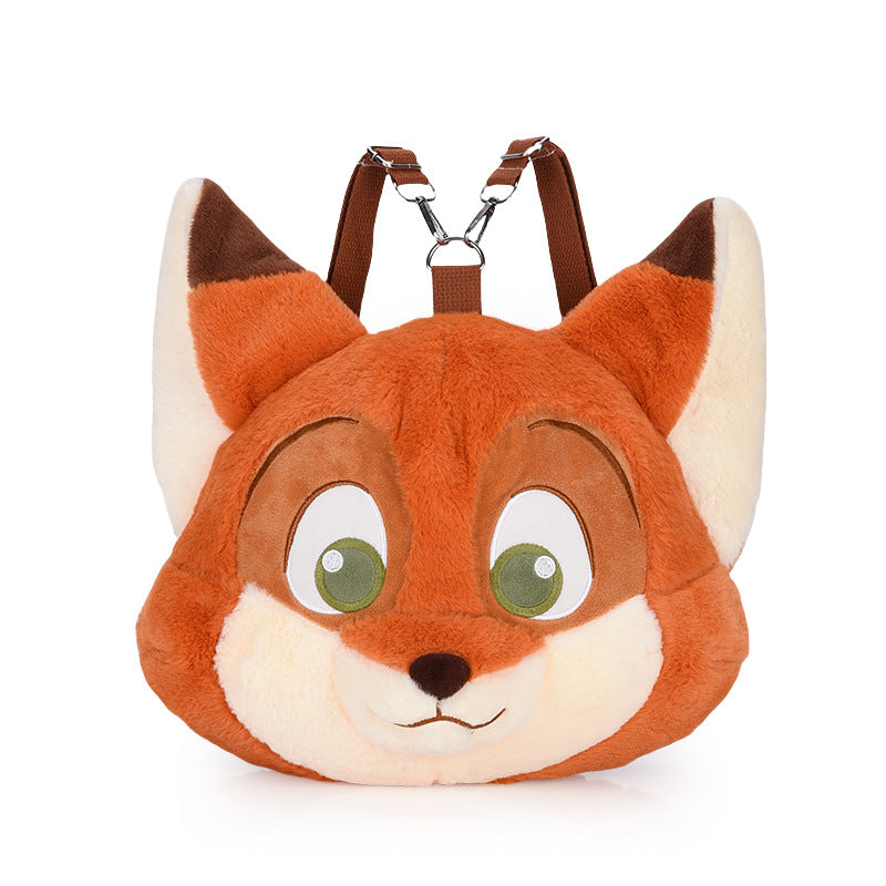 Plush backpack with cute fox design LoungeYard — product view 5