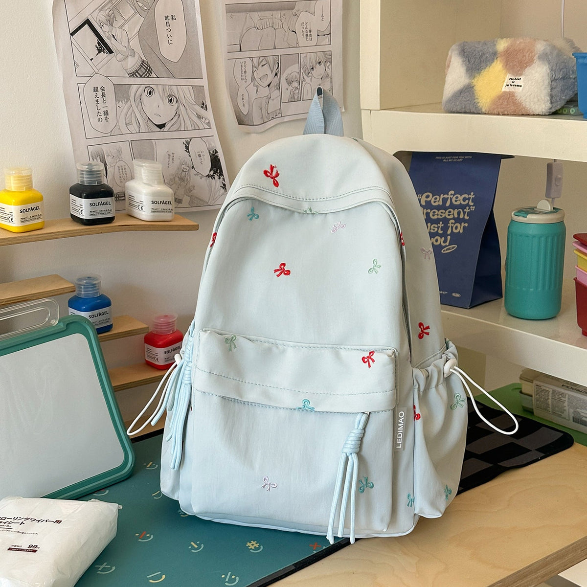 Cute Embroidered Patterned Backpack LoungeYard — product view 6