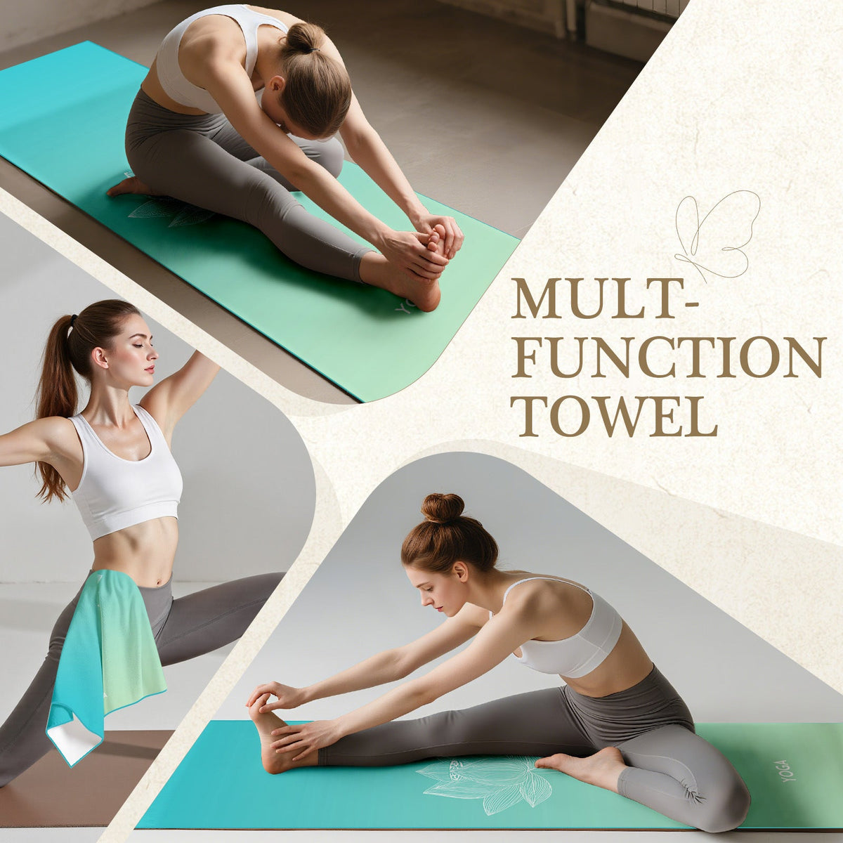 Quick-Drying Non-Slip Microfiber Yoga Towel with Mandala Grip Pattern LoungeYard — product view 4