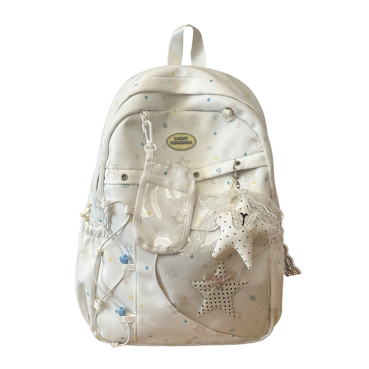 Heart-Appliqué Casual Backpack LoungeYard — product view 5