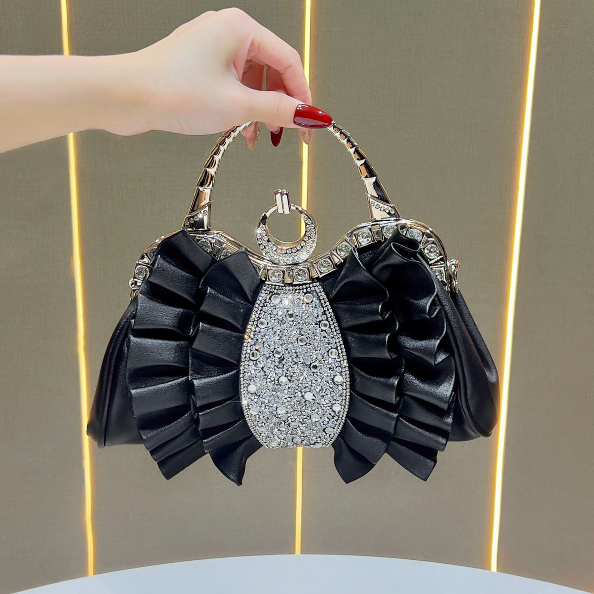Ruffled Evening Handbag — product view 1