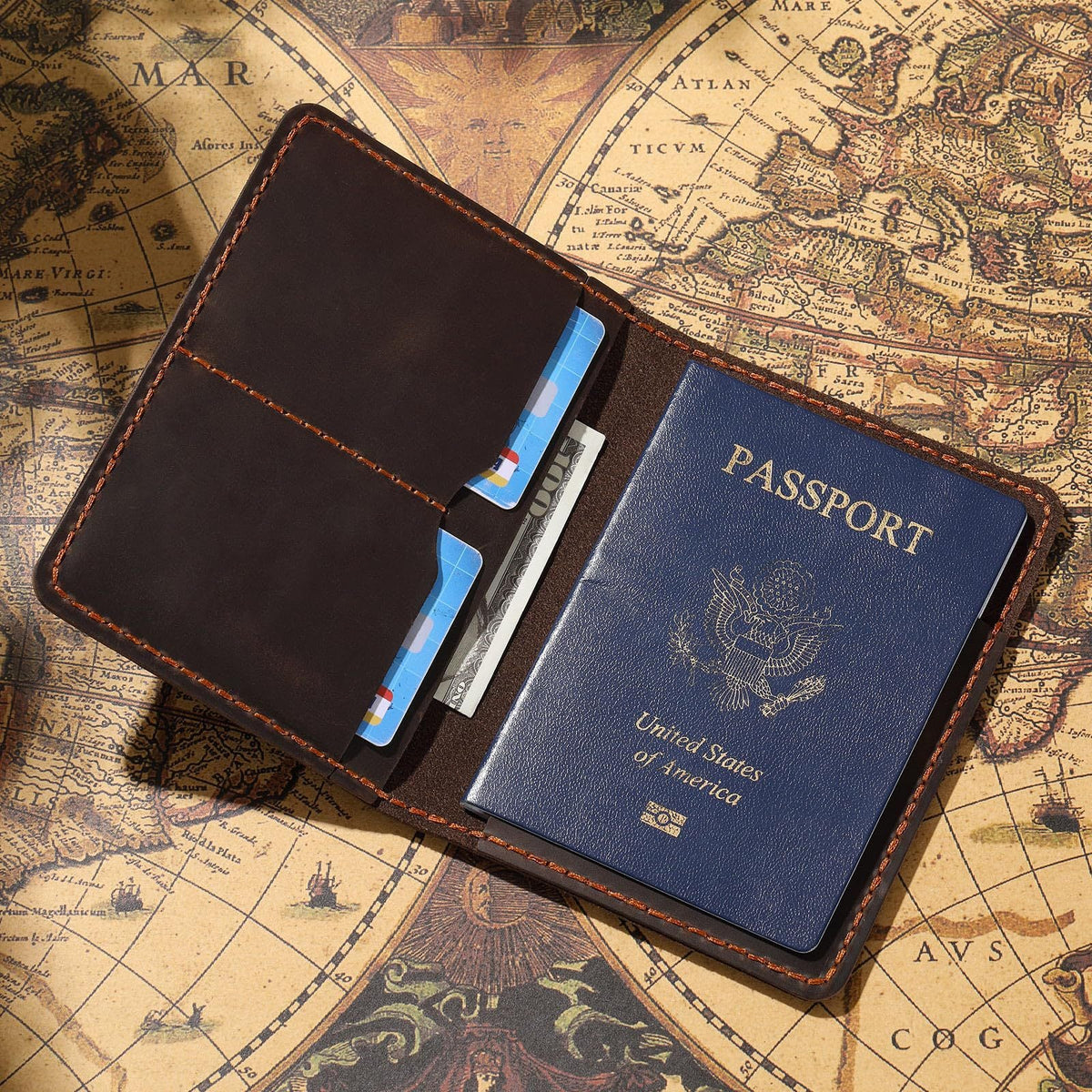 Leather Passport Holder LoungeYard — product view 3