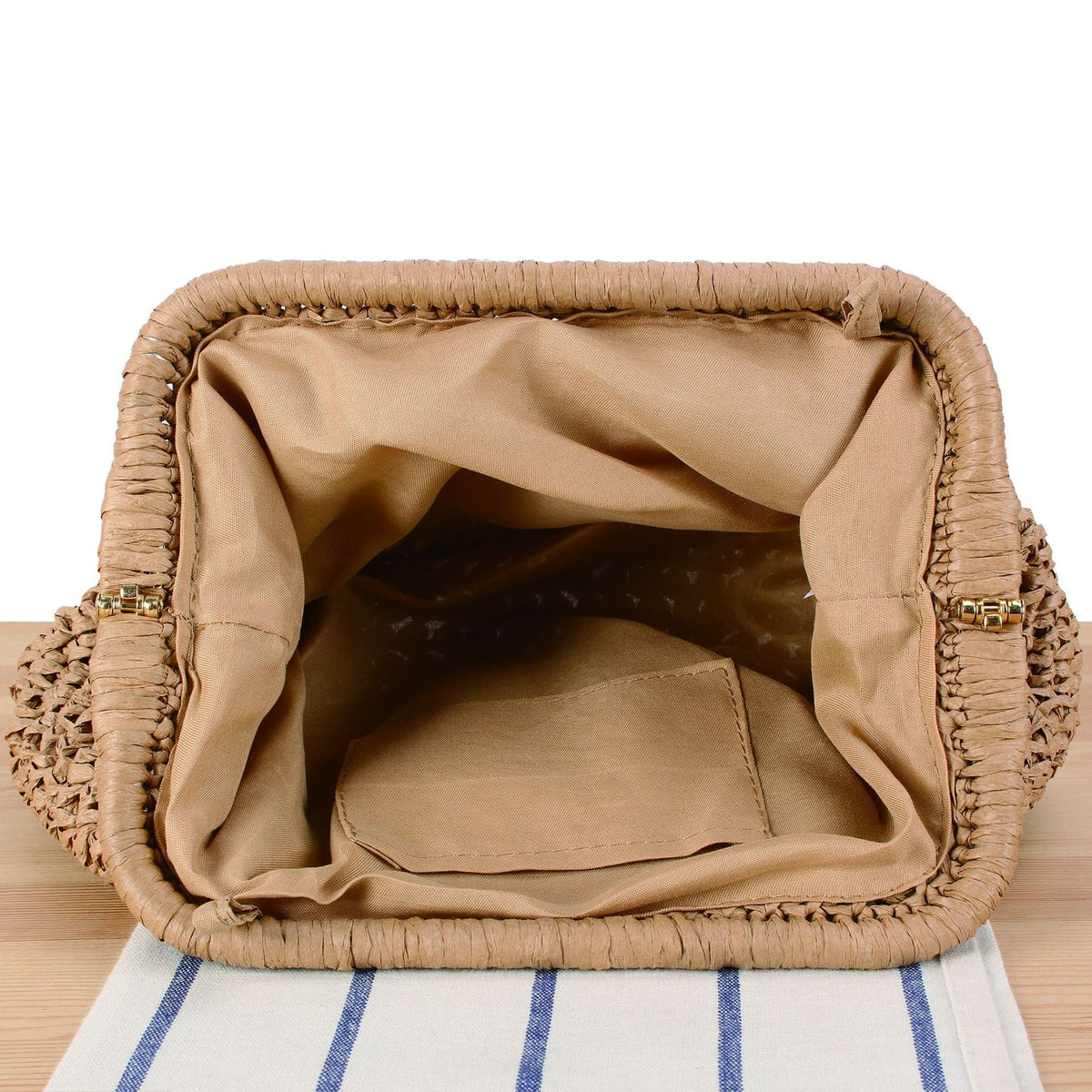 Handbag with Decorative Wooden Handles LoungeYard — product view 3