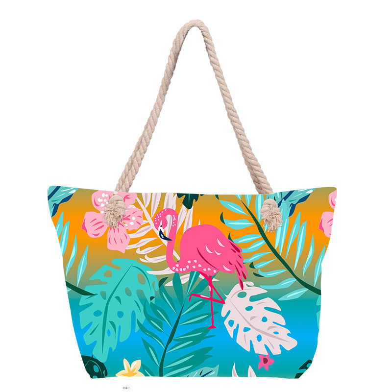 Beach bag with floral pattern LoungeYard — product view 3