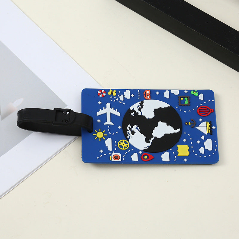 silicone travel luggage tag world map airplane design with adjustable strap LoungeYard — product view 6