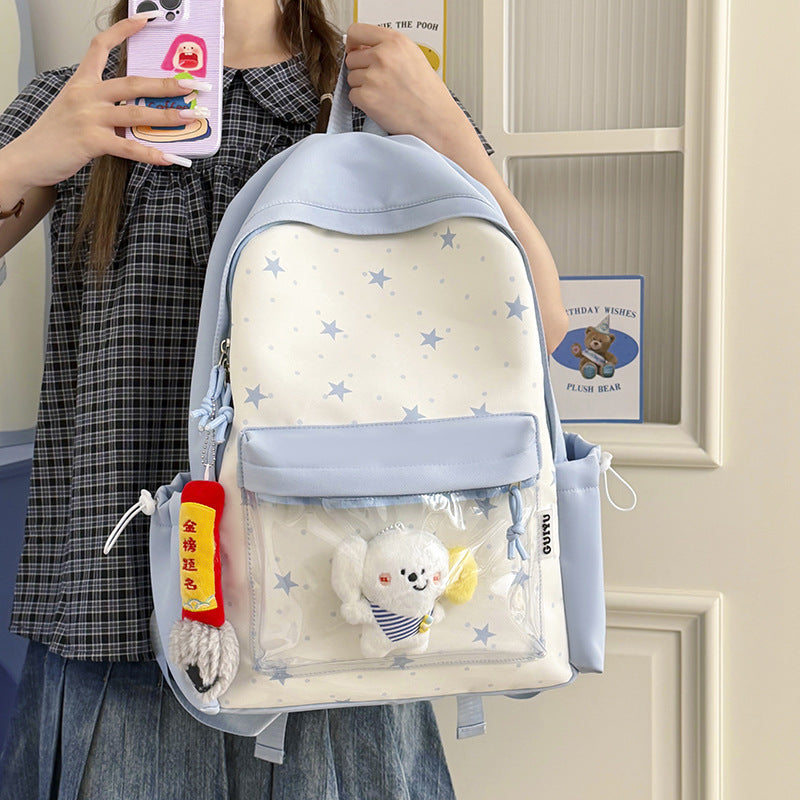 Fun-Themed Star Pattern Backpack LoungeYard — product view 2