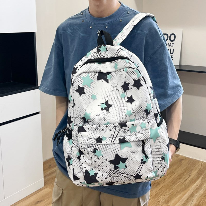 Star-Patterned School Backpack LoungeYard — product view 2