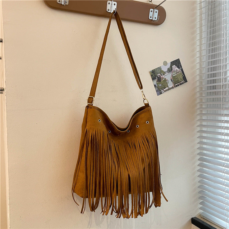 Fringe Suede Crossbody Bag LoungeYard — product view 1