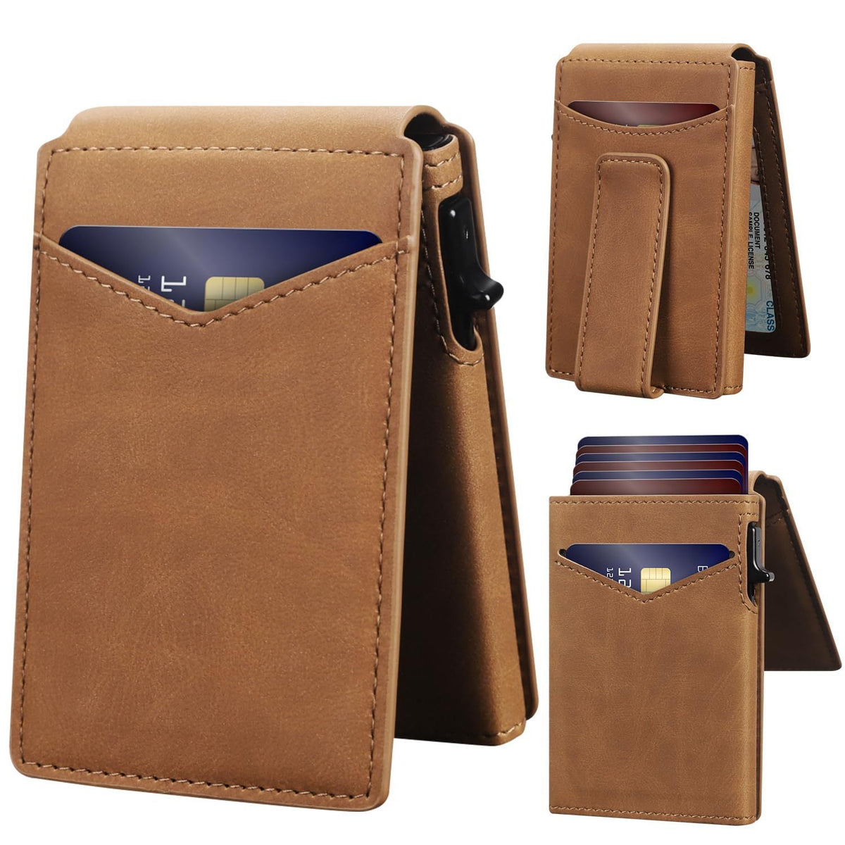 Minimalist RFID-Blocking Leather Card Wallet LoungeYard — product view 5