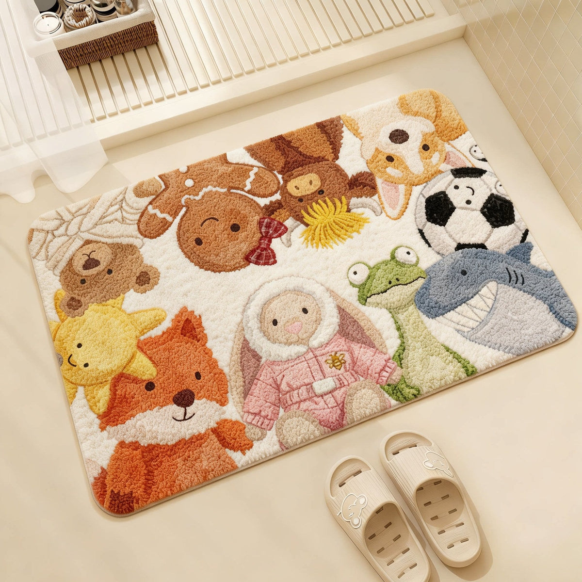 Cute Cat-Themed Bath Mat — product view 1