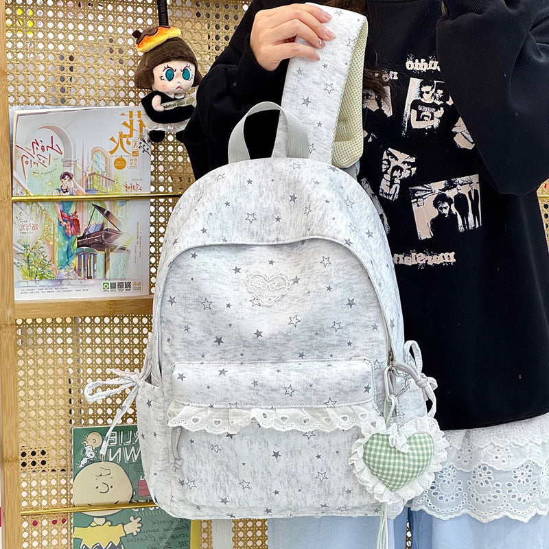 Cute Decorative Star-Embellished Backpack LoungeYard — product view 3