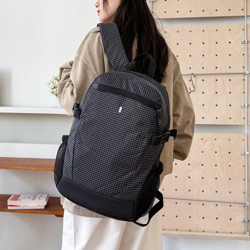 Practical backpack with multifunctional mesh side pockets LoungeYard — product view 1