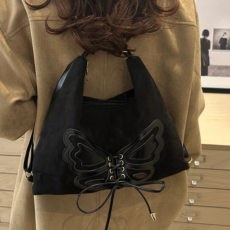 Butterfly Embellished Suede Hobo Bag — product view 4